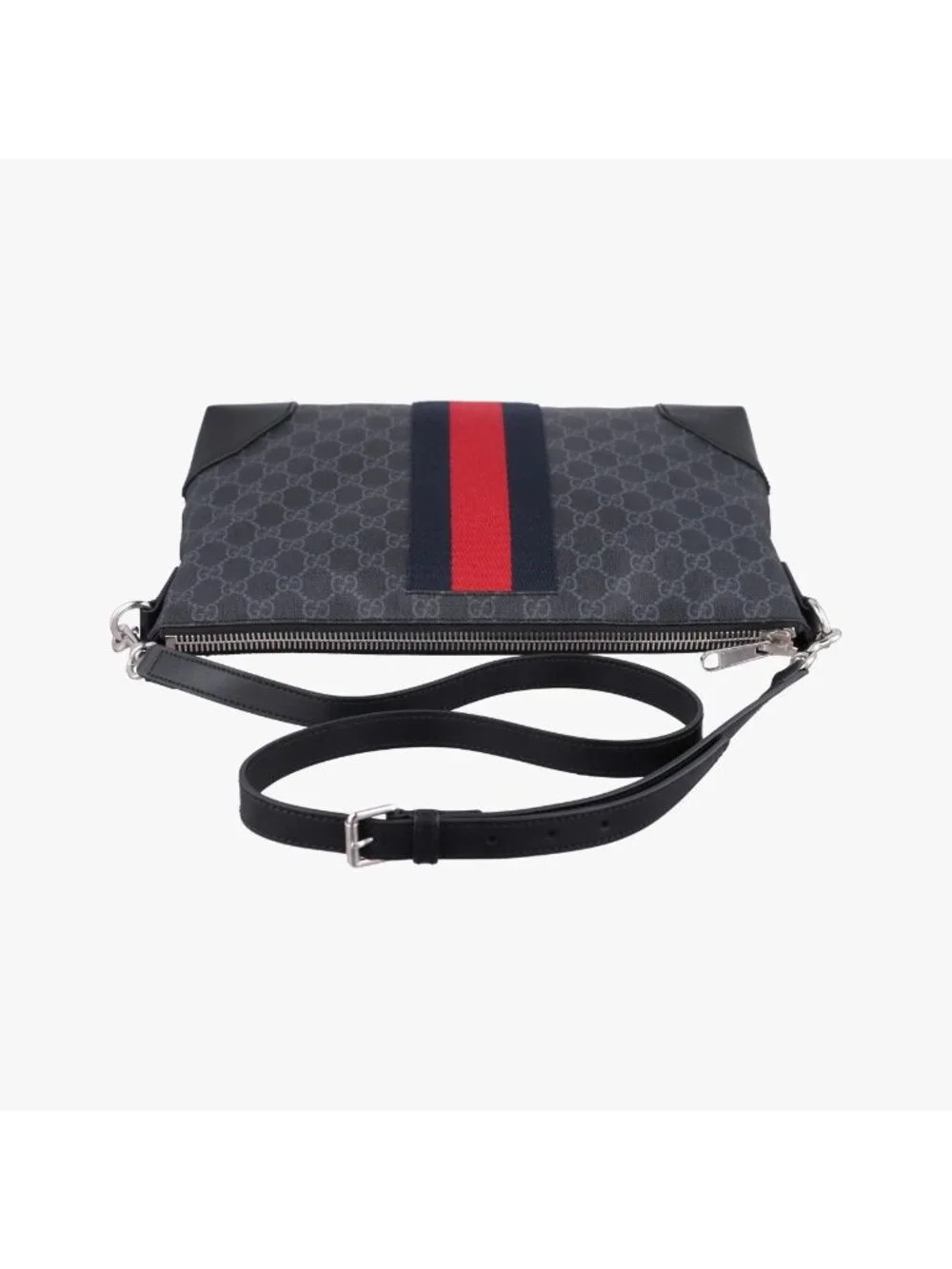 Gucci GG Supreme Messenger Black Red Leather